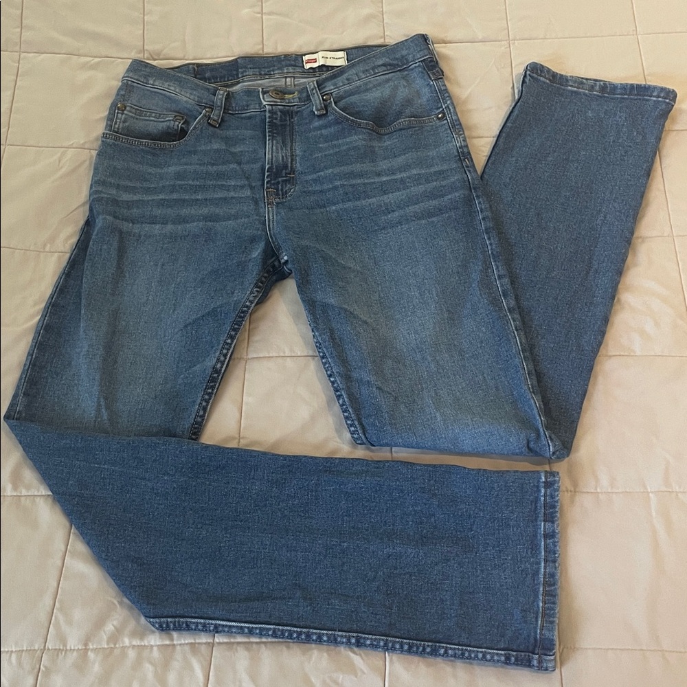 Wrangler Size 30x32 Blue Slim Straight Cotton Spandex Jeans
